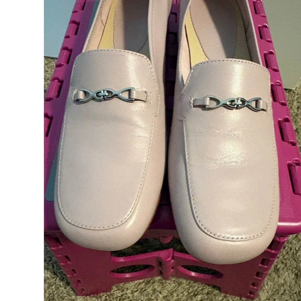 Trotters Pink Leather Loafers Women's Size 7N Slip-on Comfort Preppy Workwear